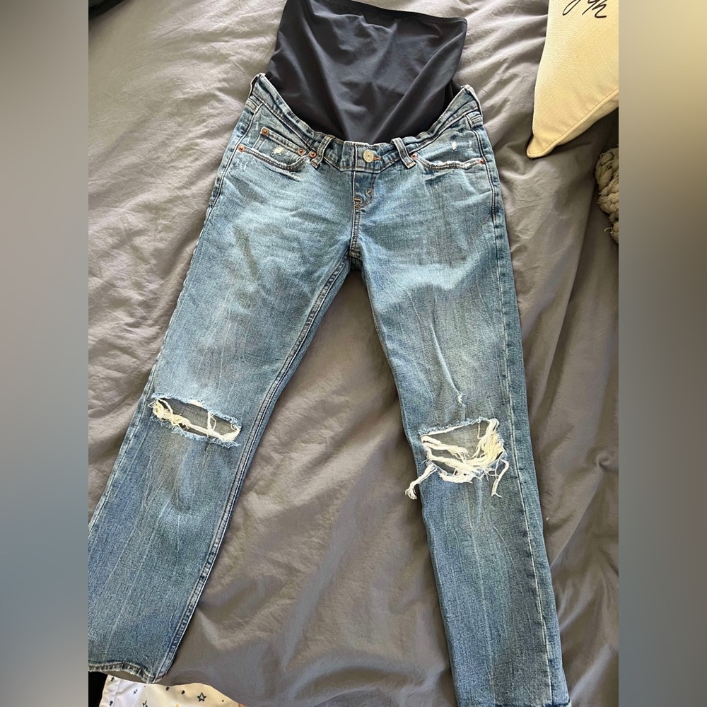 Abercrombie ankle straight maternity jeans